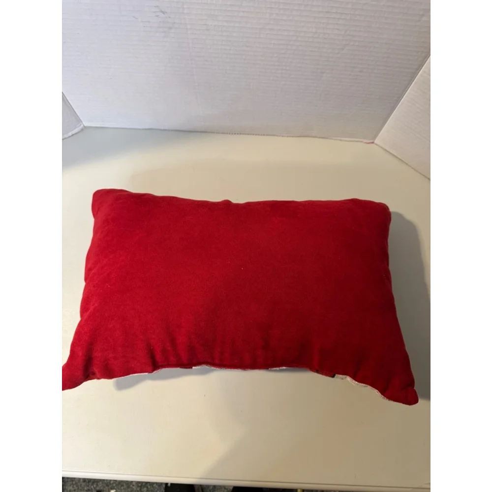 Snowman Christmas Pillow, Red & White